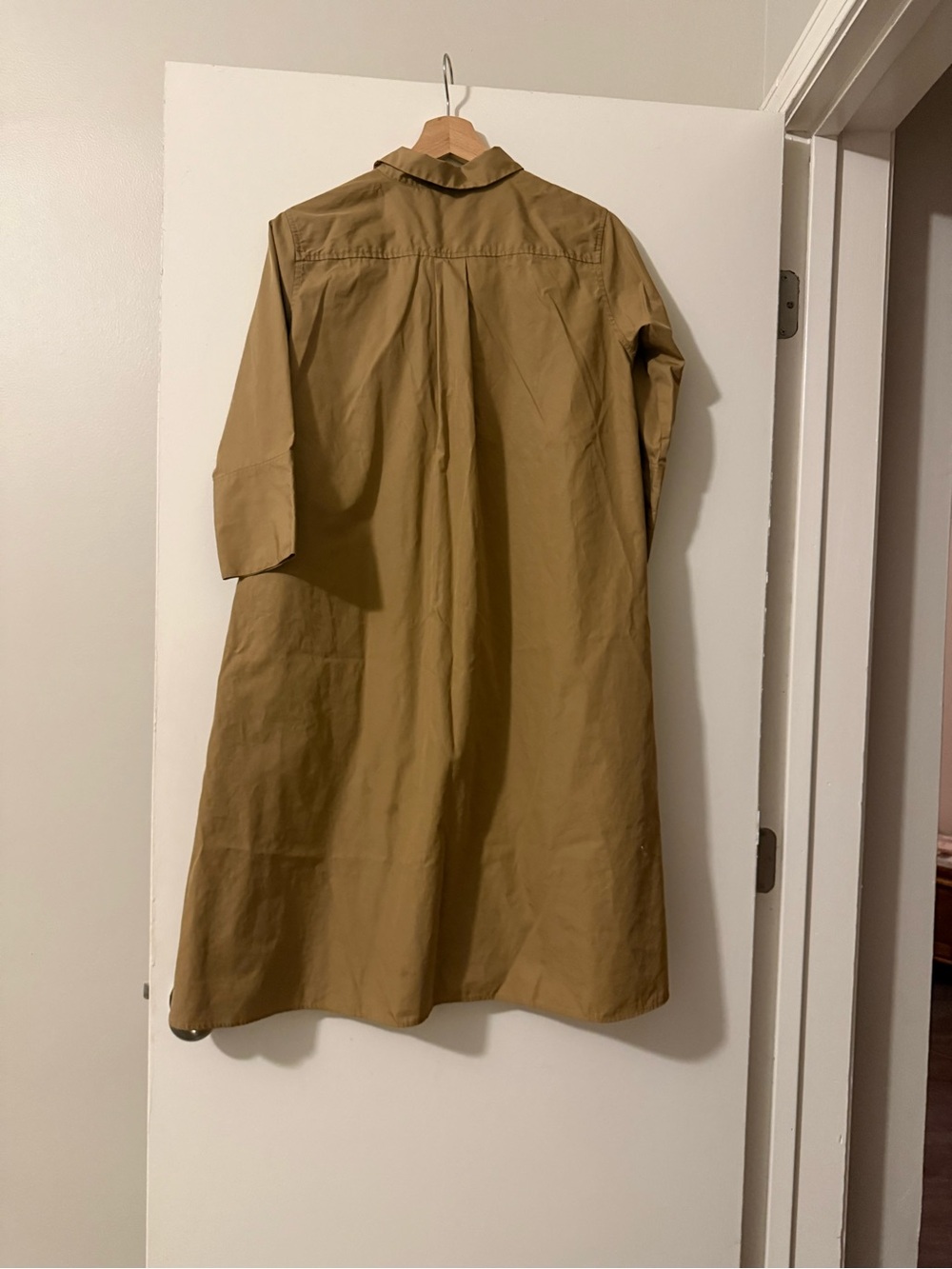 Uniqlo Camel A-Line Midi Shirt Dress - Picture 2 of 5